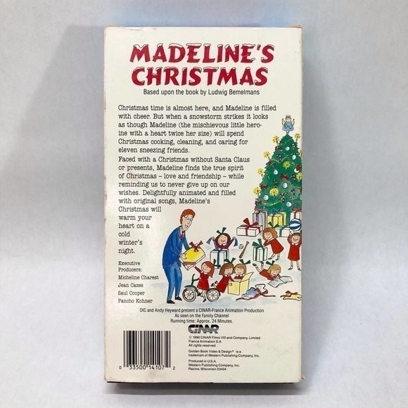 Vtg Madeline's Christmas VHS 1990 Christopher Plummer Golden Book Video VHS Tape - Picture 3 of 10